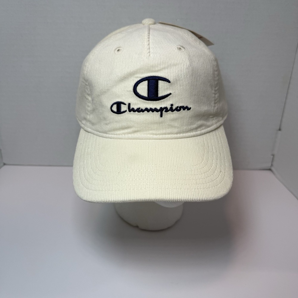 Champion Corduroy Baseball Cap Cream Adjustable Strapback Hat CS7-3029 NWT